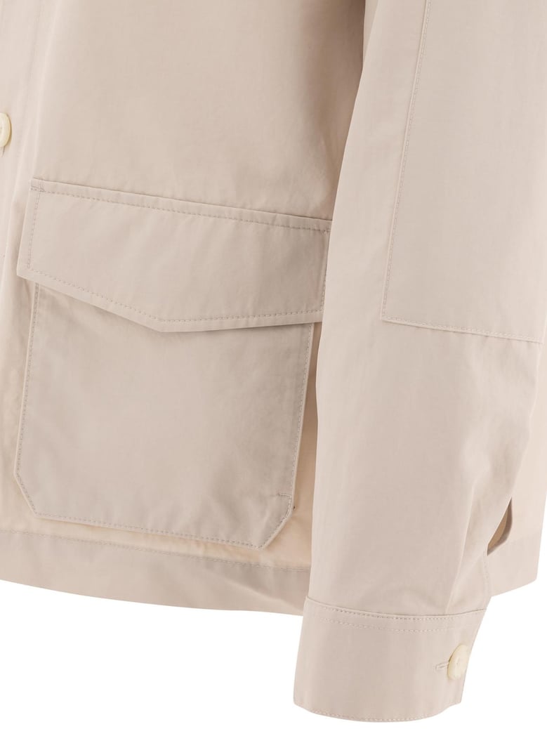 beige cotton nylon jacket by Selfnex