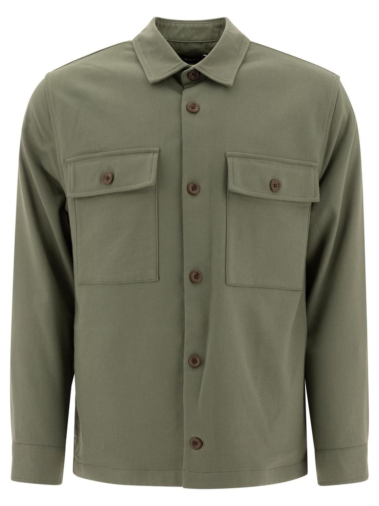 green cotton polyester rayon spandex jacket by Selfnex