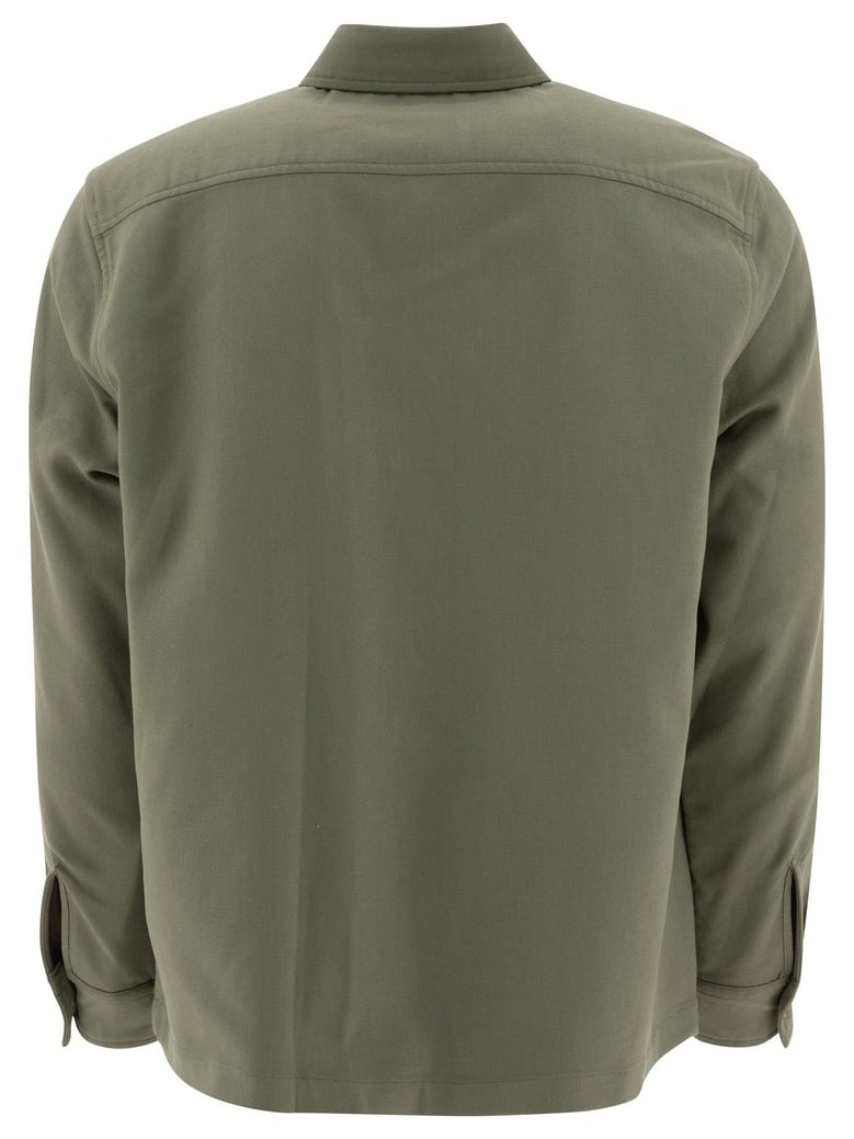 green cotton polyester rayon spandex jacket by Selfnex