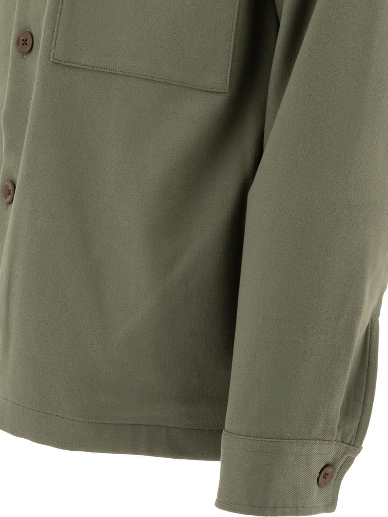 green cotton polyester rayon spandex jacket by Selfnex