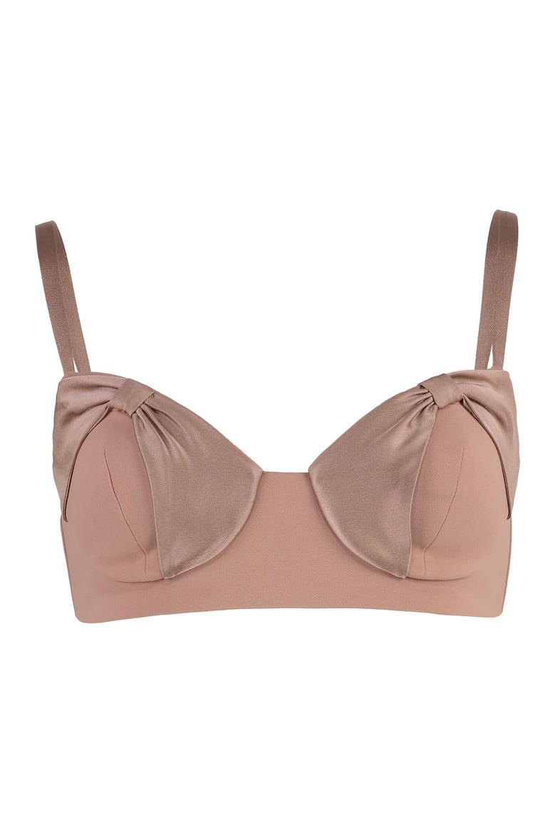 tie details crêpe top by Selfnex