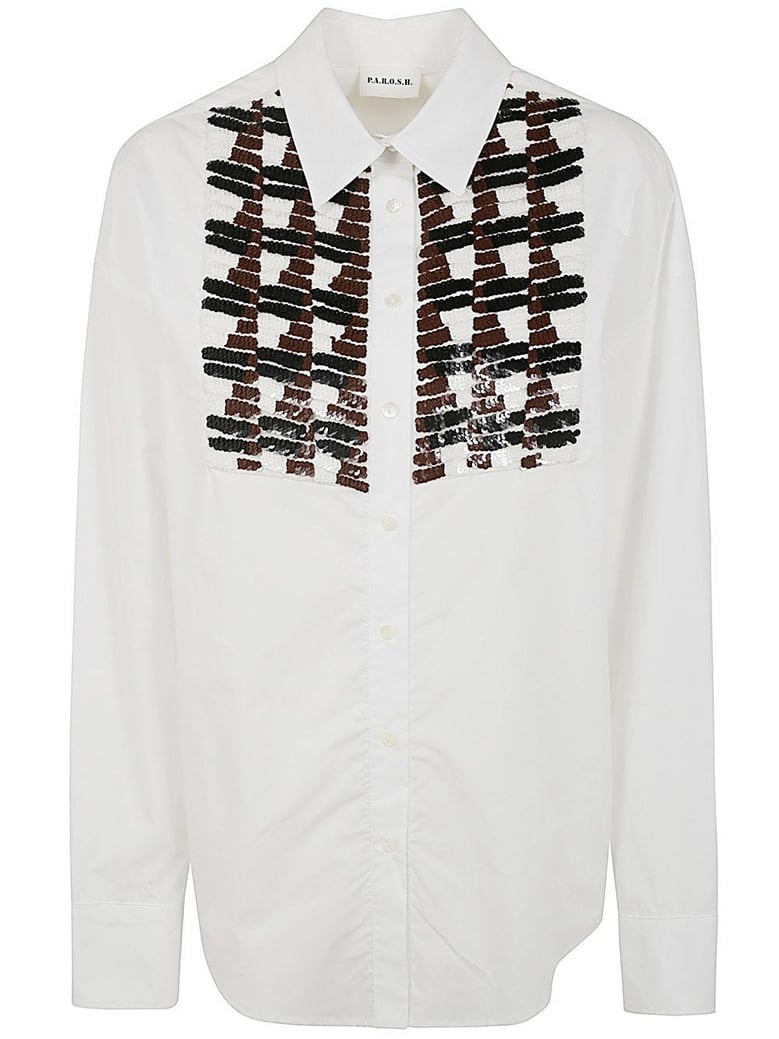 sequined plastron shirt by Selfnex