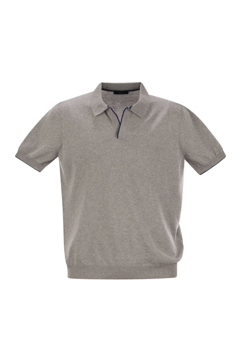 cotton buttonless polo shirt by Selfnex