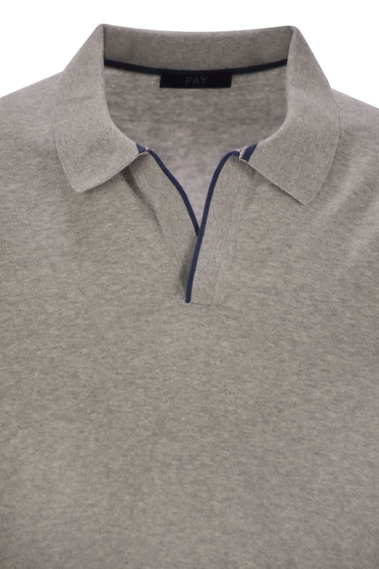 cotton buttonless polo shirt by Selfnex