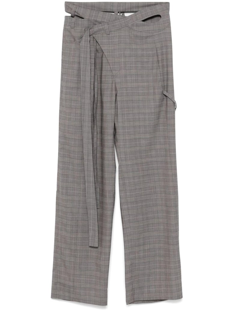 wool blend wrap trousers by Selfnex
