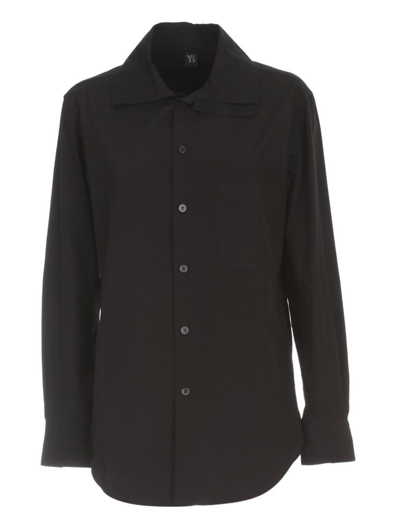 u layered collar shirt w/pocket by Selfnex