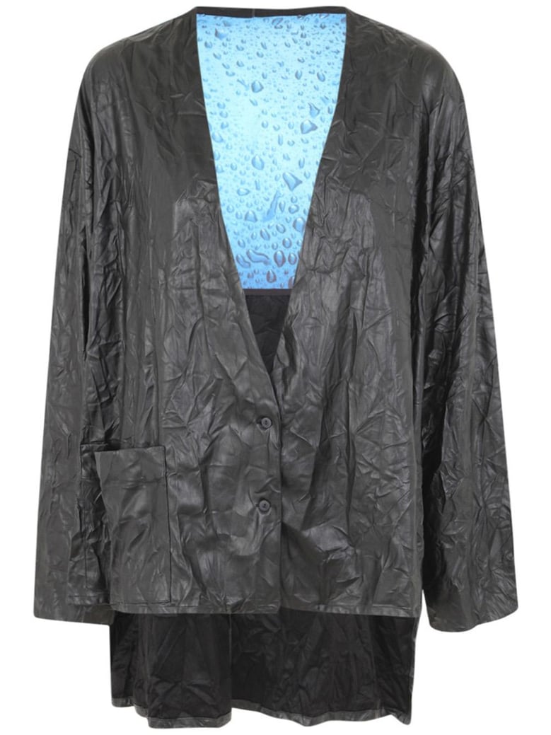 crinkled faux leather sweater by Selfnex