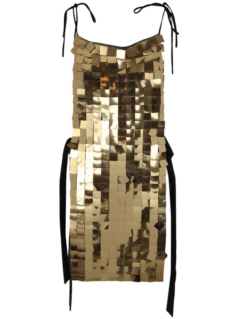 corazza macro square sequins on tulle dress by Selfnex
