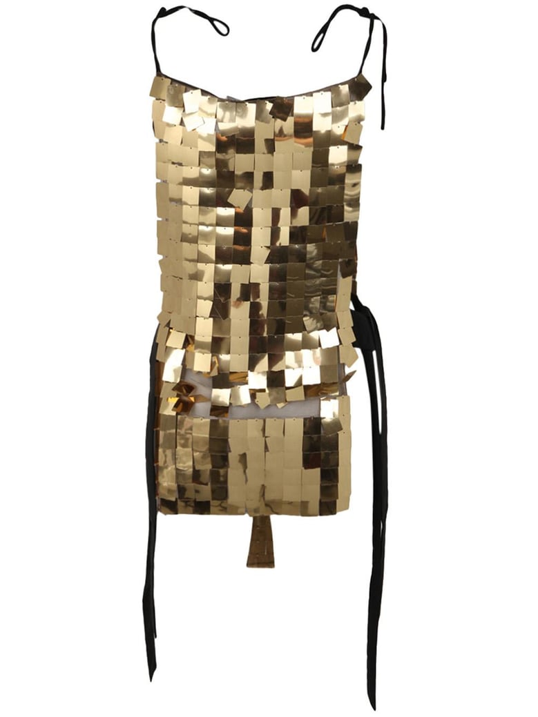 corazza macro square sequins on tulle dress by Selfnex