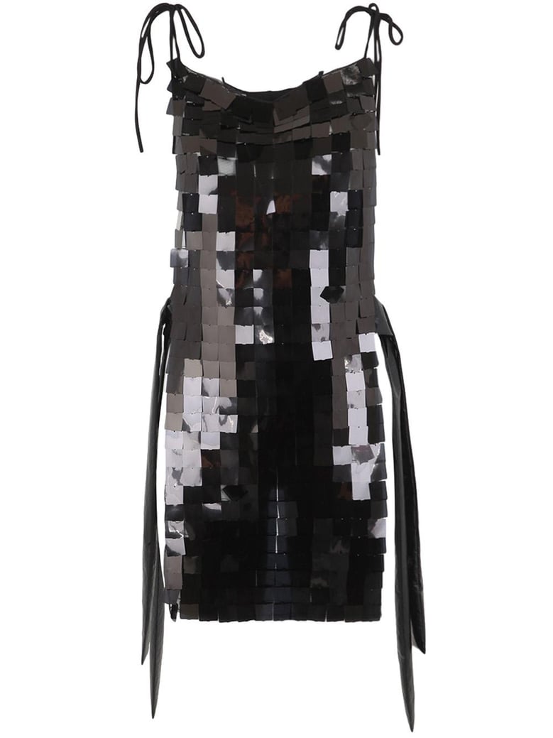 corazza macro square sequins on tulle dress by Selfnex