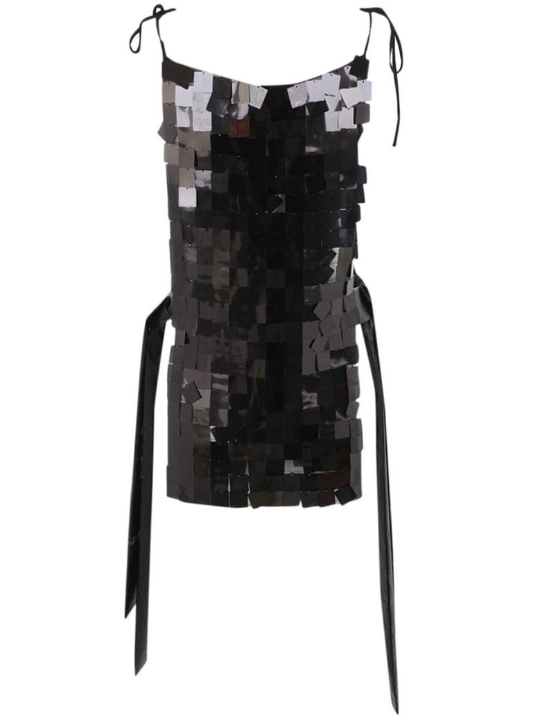 corazza macro square sequins on tulle dress by Selfnex