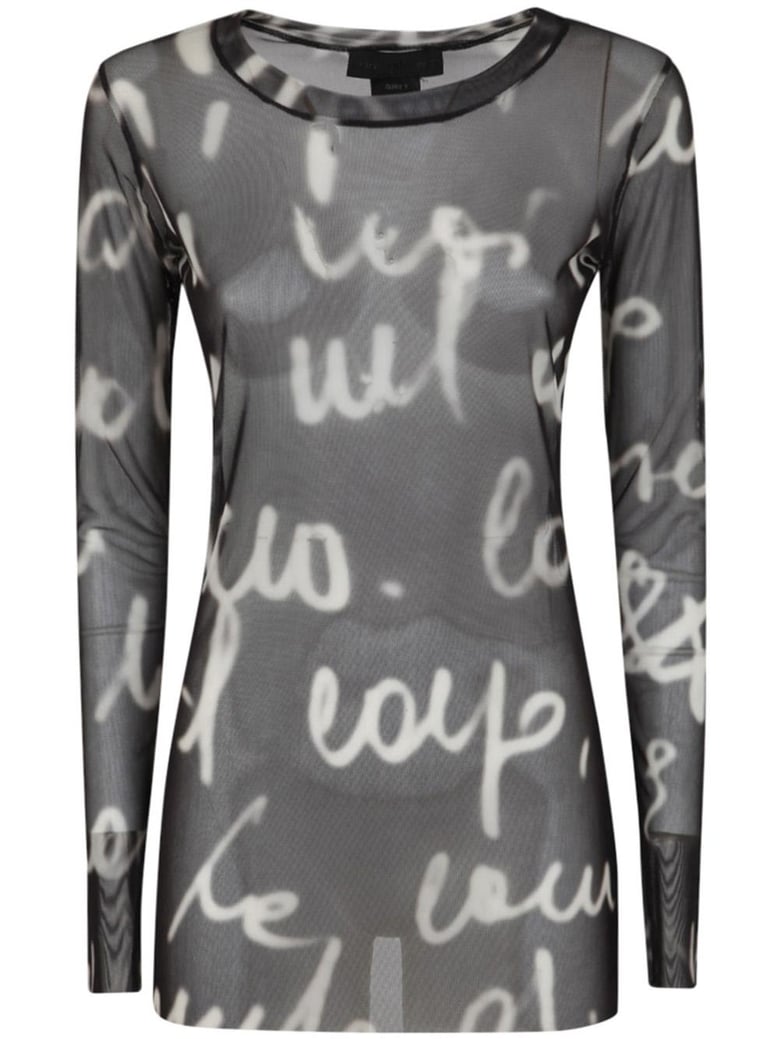 printed tulle sweather by Selfnex