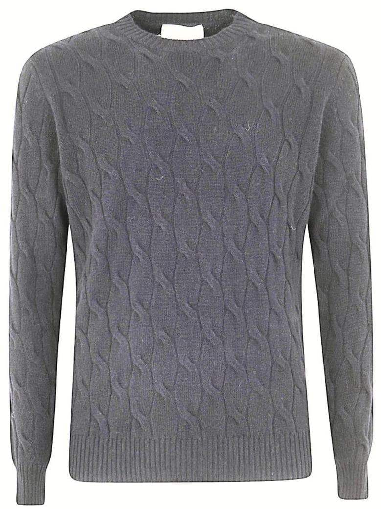 wool cashmere long sleeves crew neck sweater with braid by Selfnex