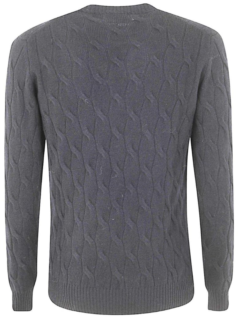 wool cashmere long sleeves crew neck sweater with braid by Selfnex