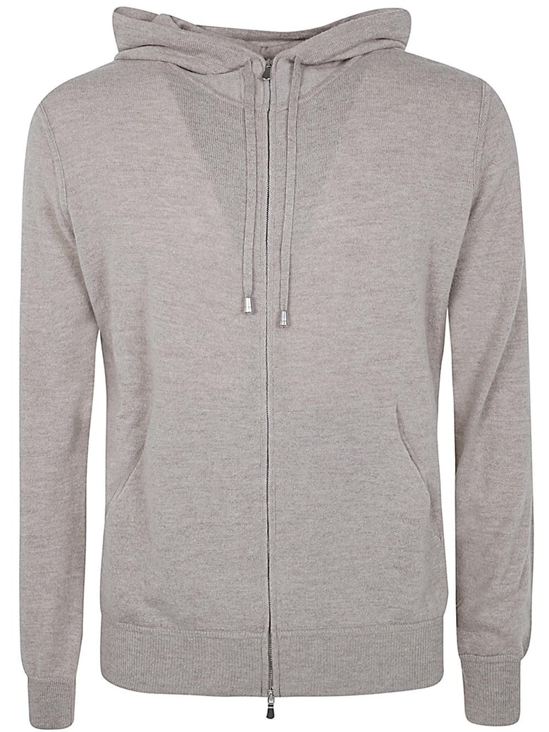 long sleeves cashmere wool full zip hoodie by Selfnex
