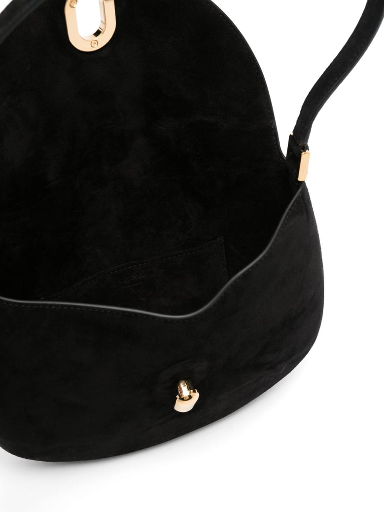 small tondo hobo in suede bag by Selfnex