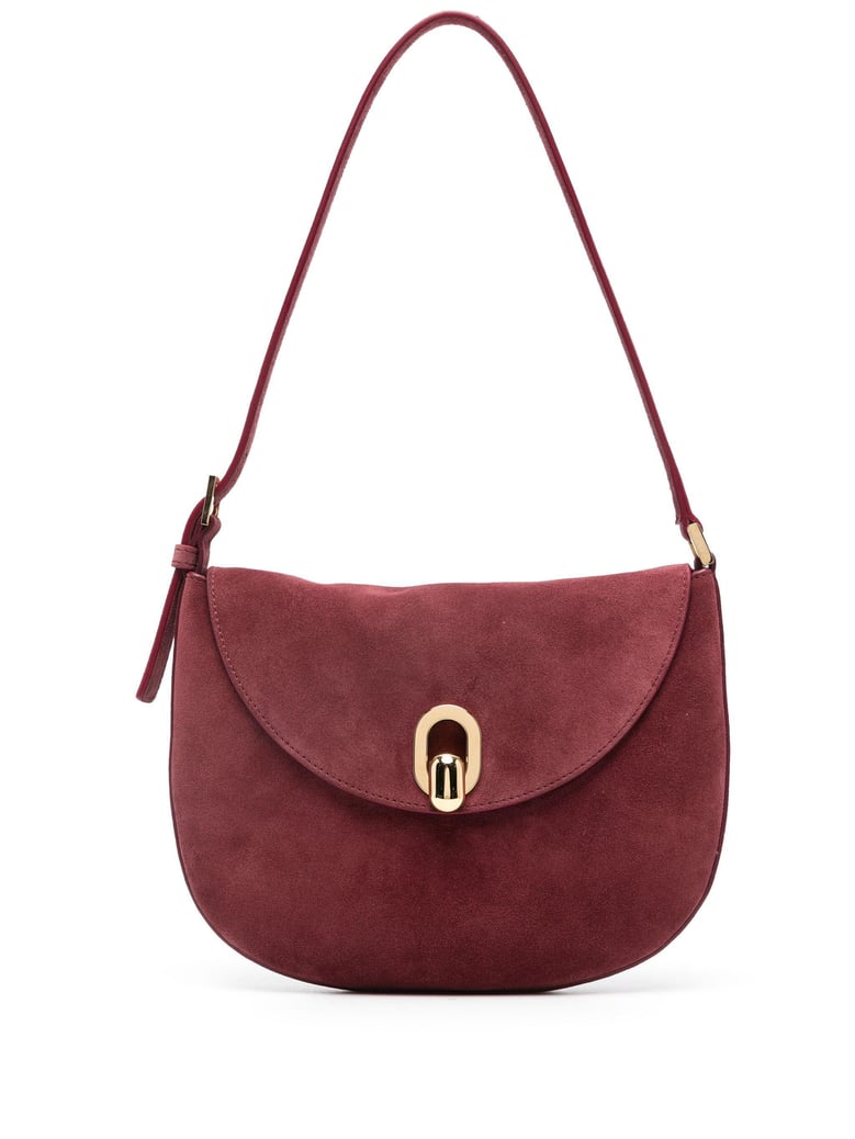 small tondo hobo in suede bag by Selfnex