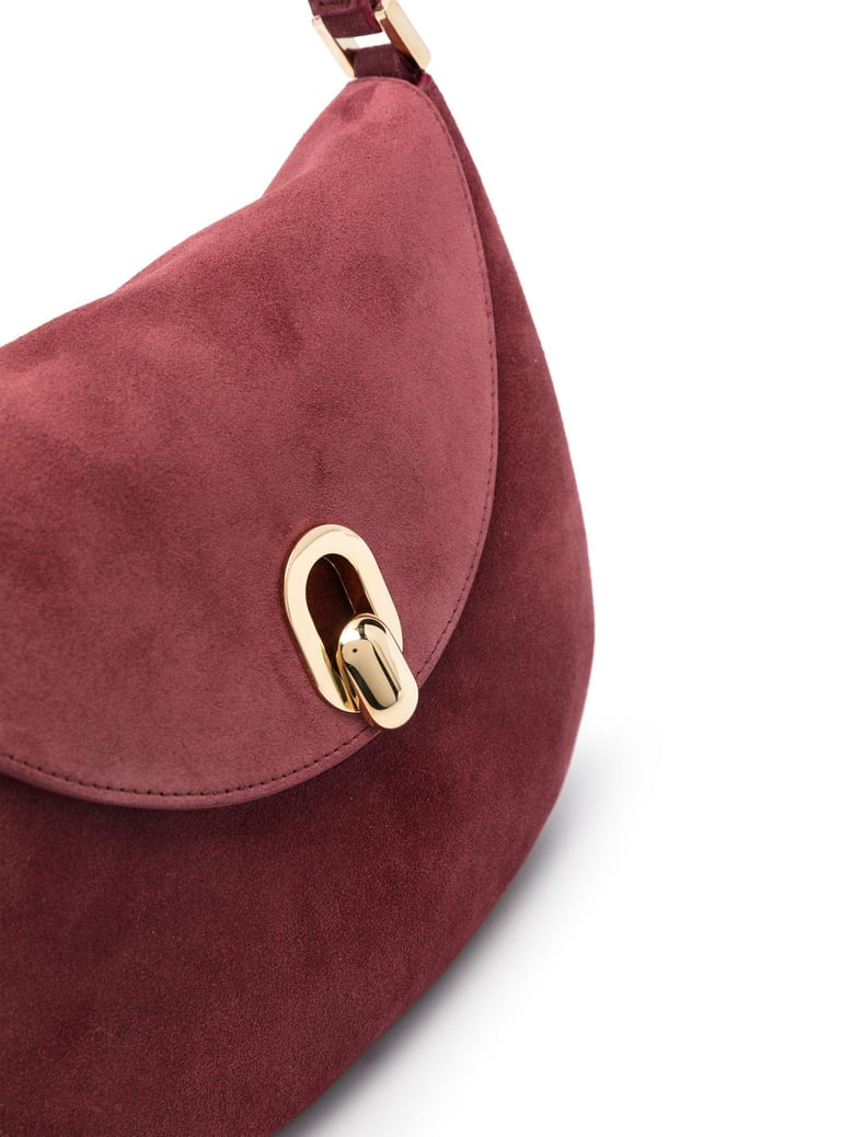 small tondo hobo in suede bag by Selfnex
