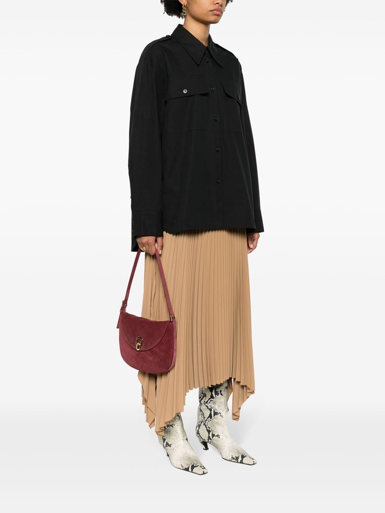 small tondo hobo in suede bag by Selfnex