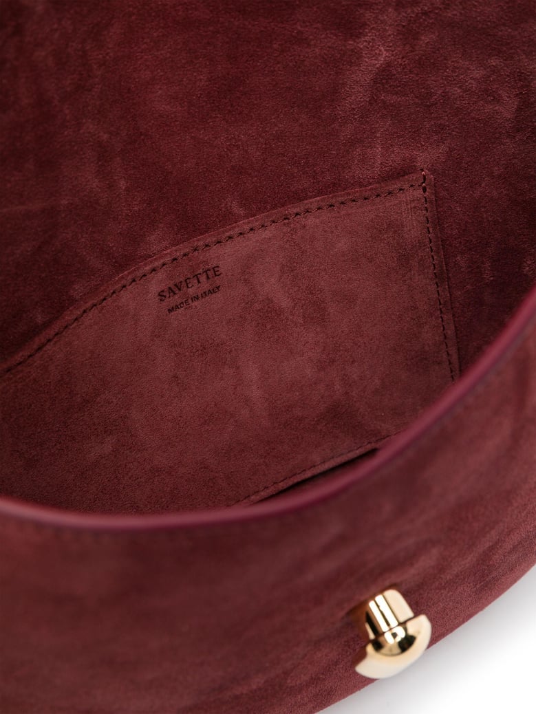 small tondo hobo in suede bag by Selfnex