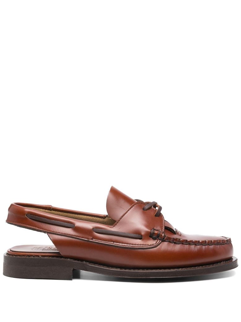 saler leather slingback loafers by Selfnex