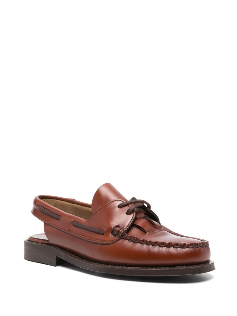 saler leather slingback loafers by Selfnex