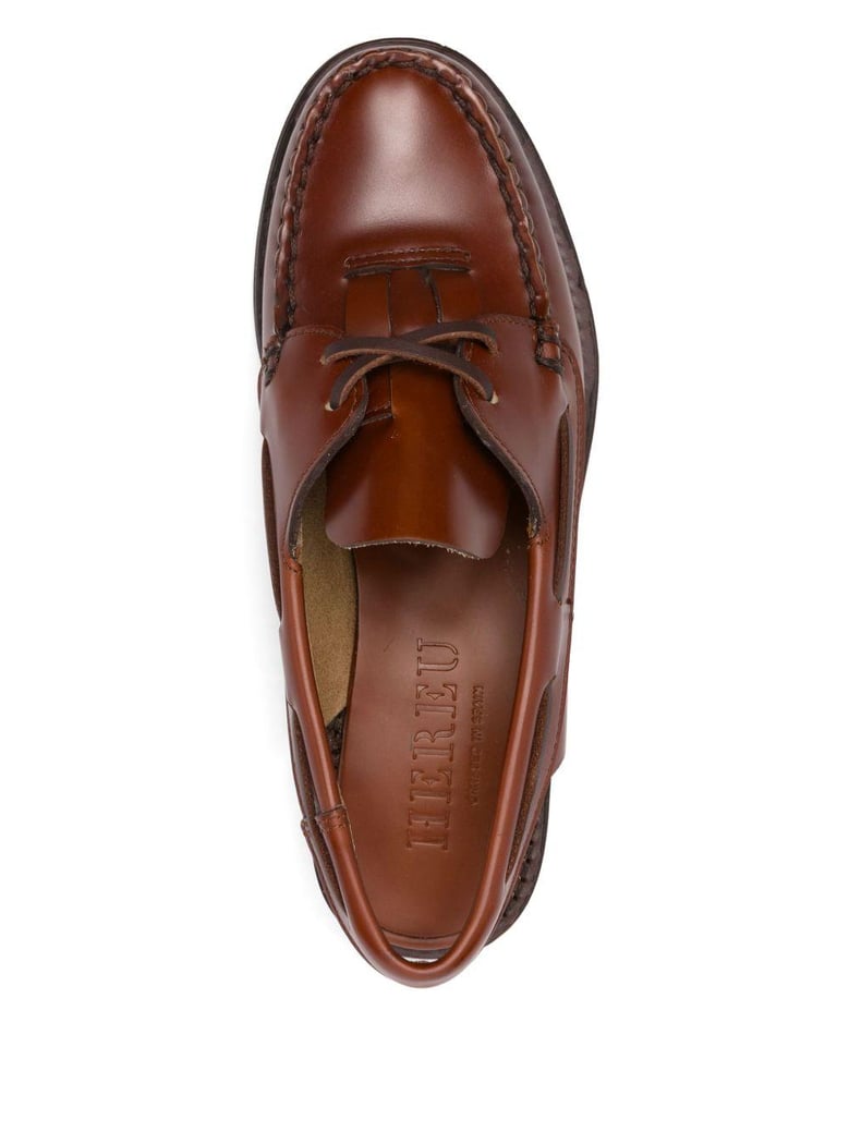 saler leather slingback loafers by Selfnex