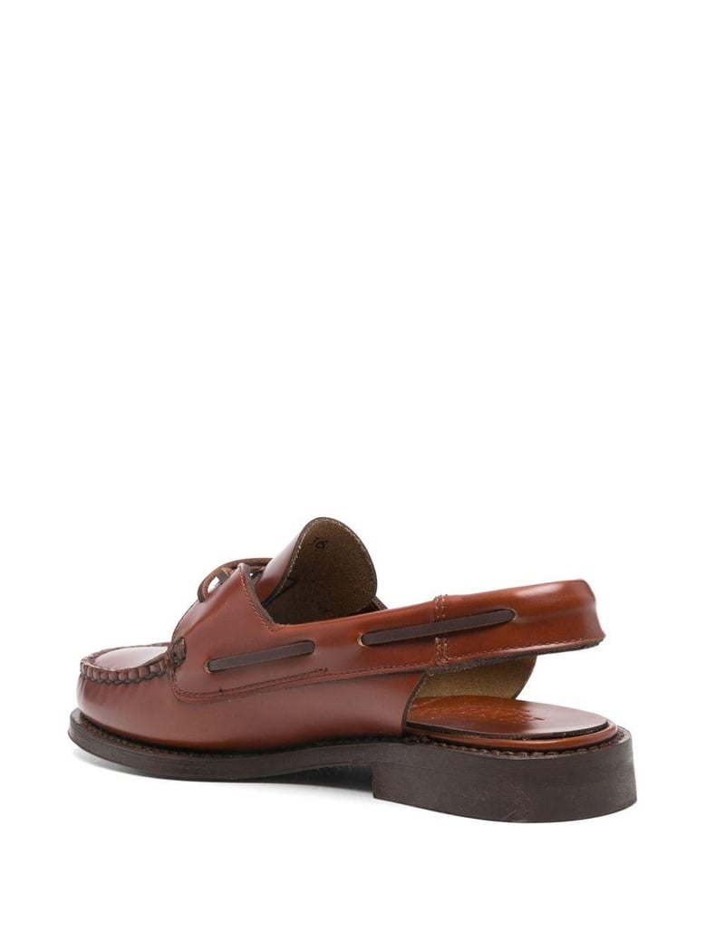 saler leather slingback loafers by Selfnex