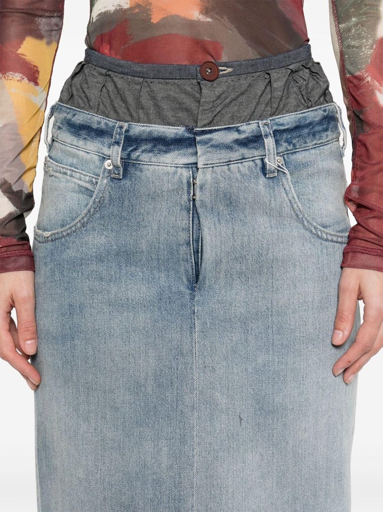 denim cotton maxi skirt by Selfnex