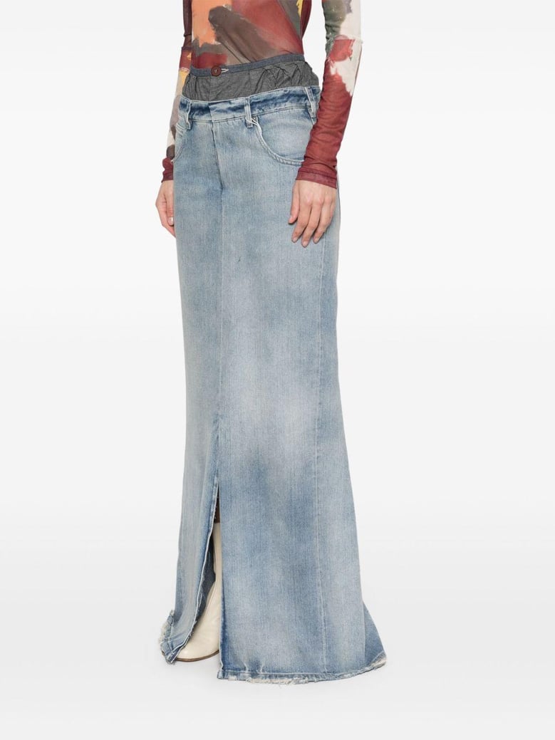 denim cotton maxi skirt by Selfnex