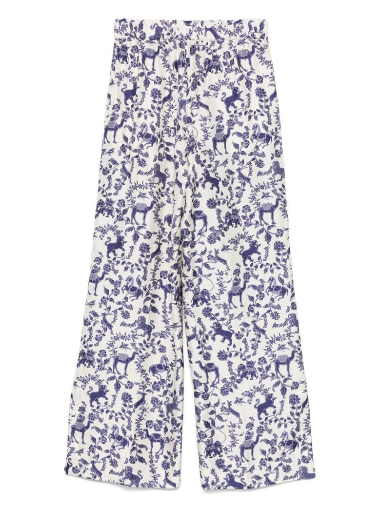 printed silk trousers by Selfnex