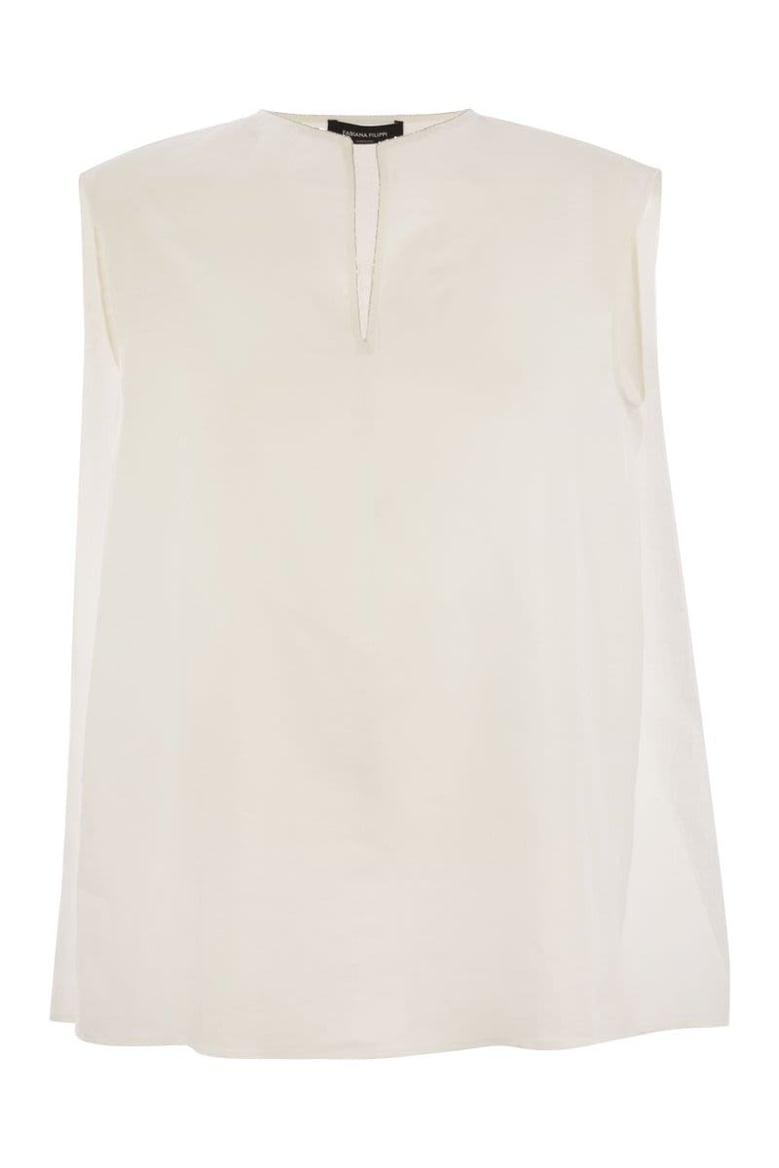 linen sleeveless top by Selfnex