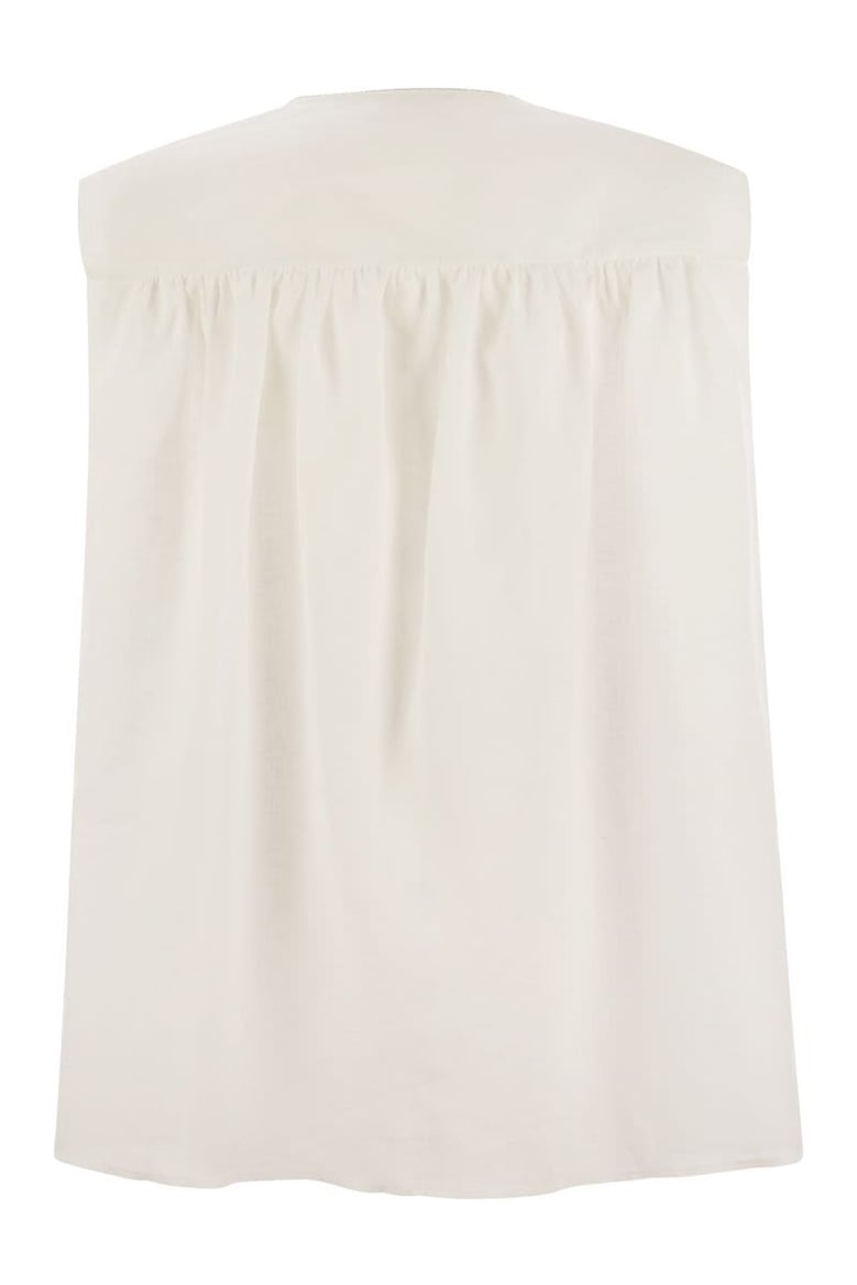 linen sleeveless top by Selfnex