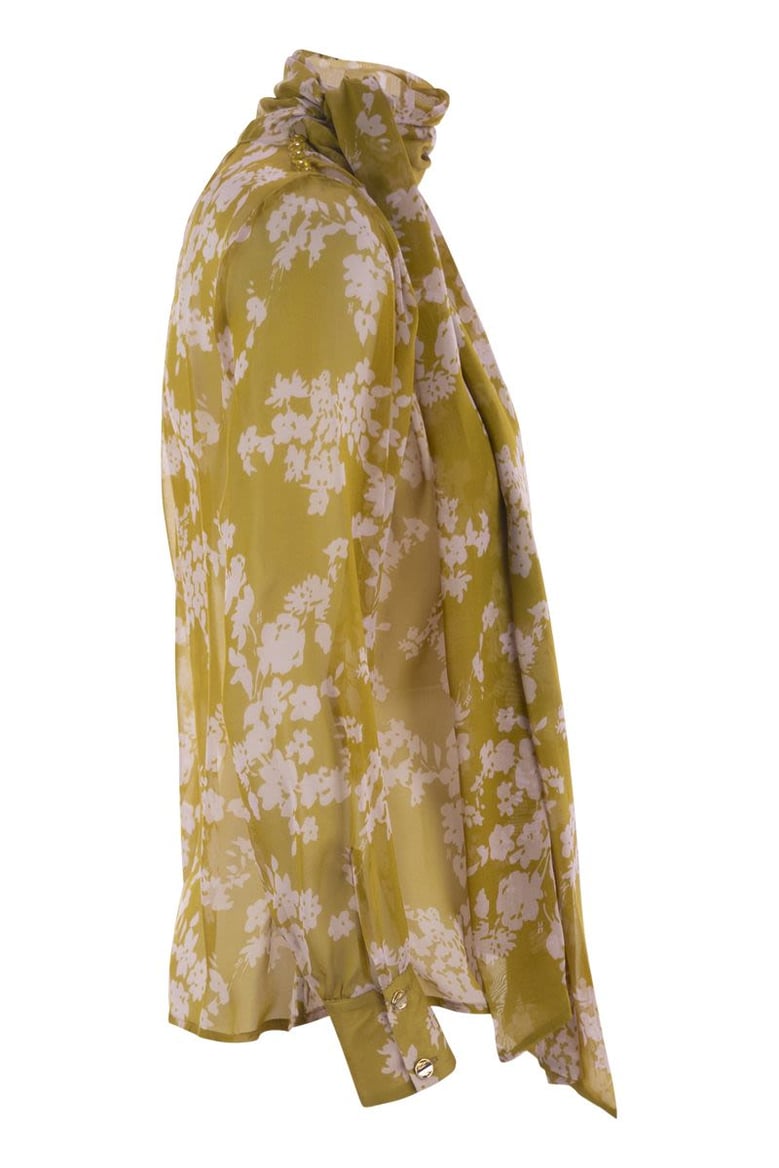 printed silk voile blouse by Selfnex