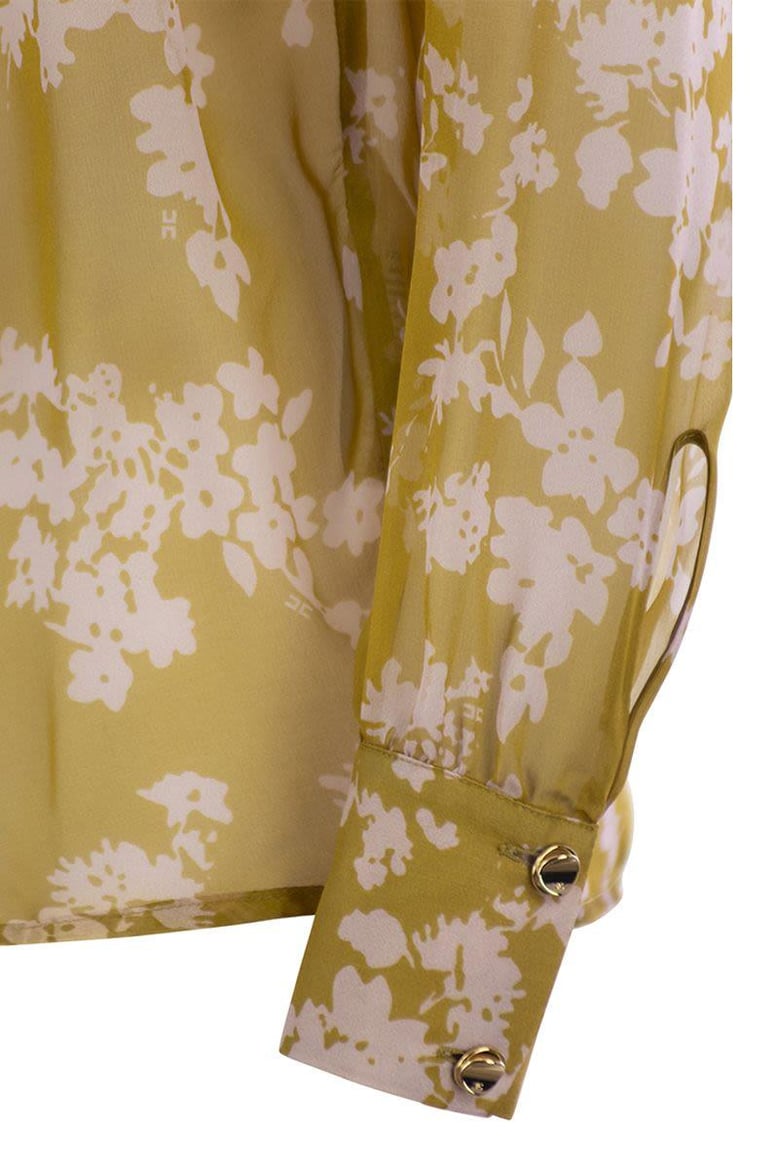 printed silk voile blouse by Selfnex