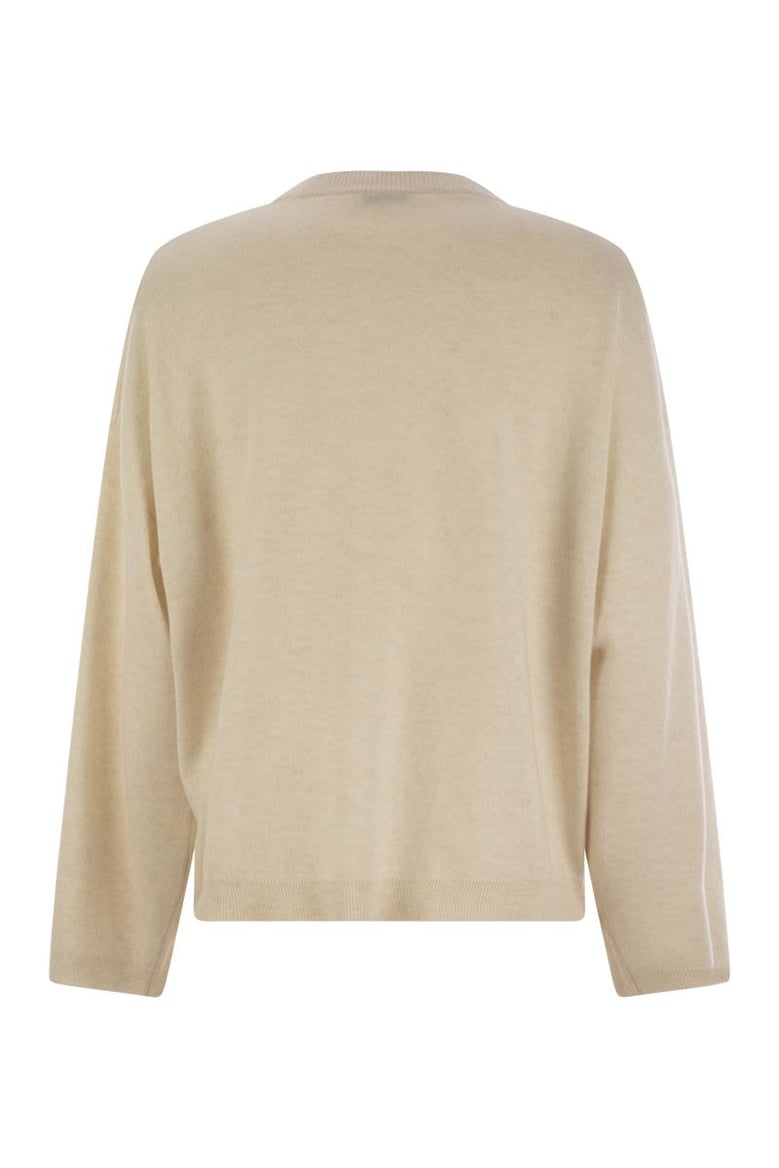 virgin wool cashmere and silk sweater with shiny pocket detail by Selfnex