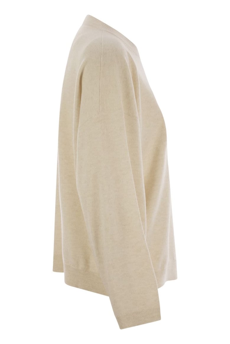 virgin wool cashmere and silk sweater with shiny pocket detail by Selfnex