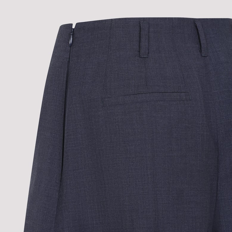 navy blue wool shorts by Selfnex