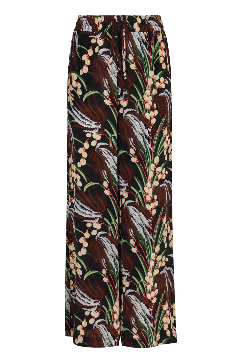 printed high-rise trousers by Selfnex