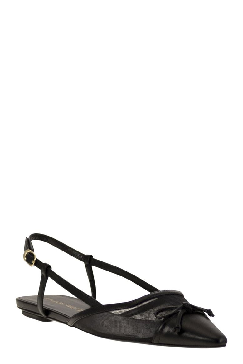 kitty - leather and transparent fabric slingback by Selfnex