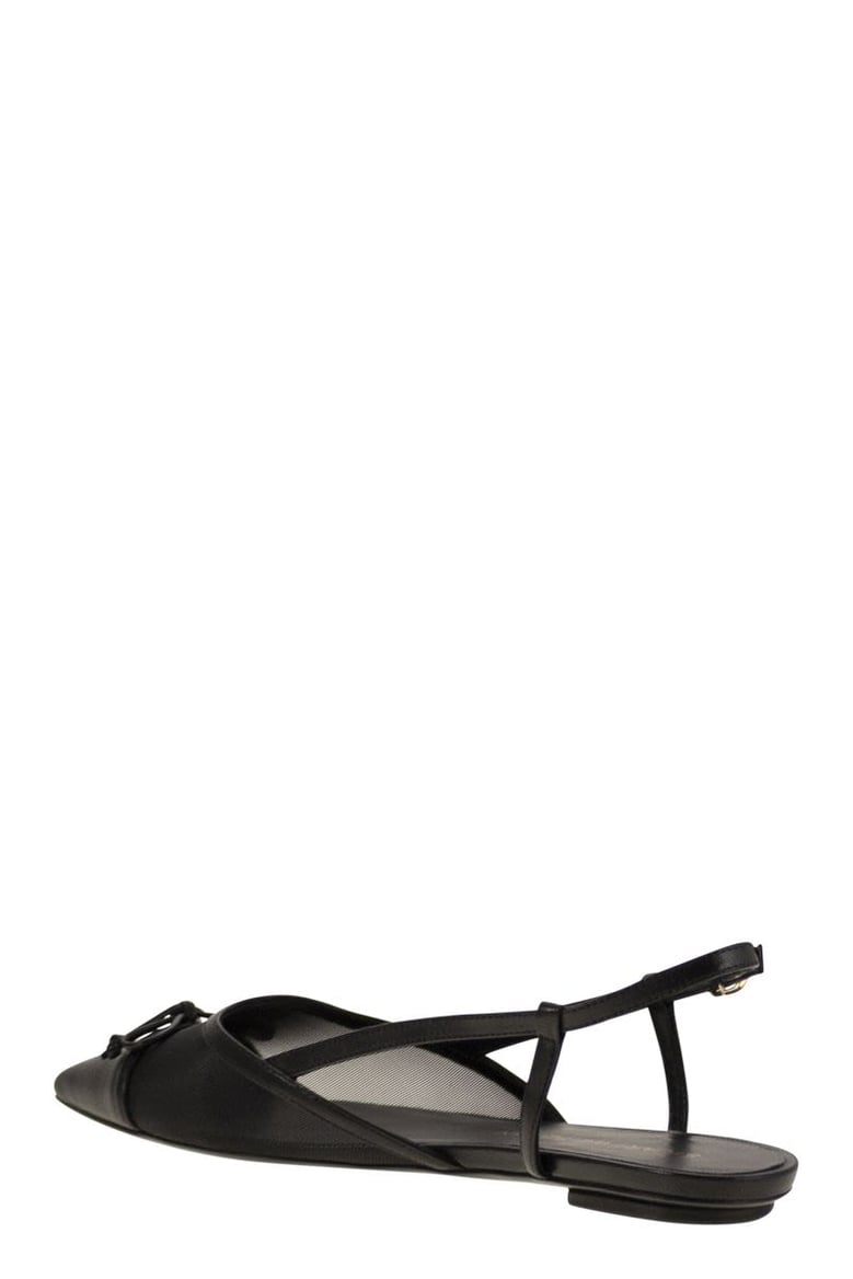 kitty - leather and transparent fabric slingback by Selfnex