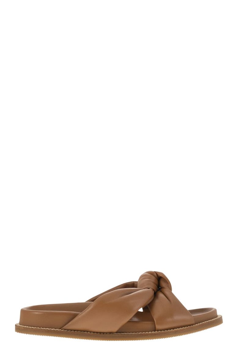 leather slipper with fussbett and knot by Selfnex