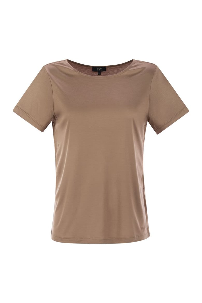 jersey t-shirt with boat neckline by Selfnex