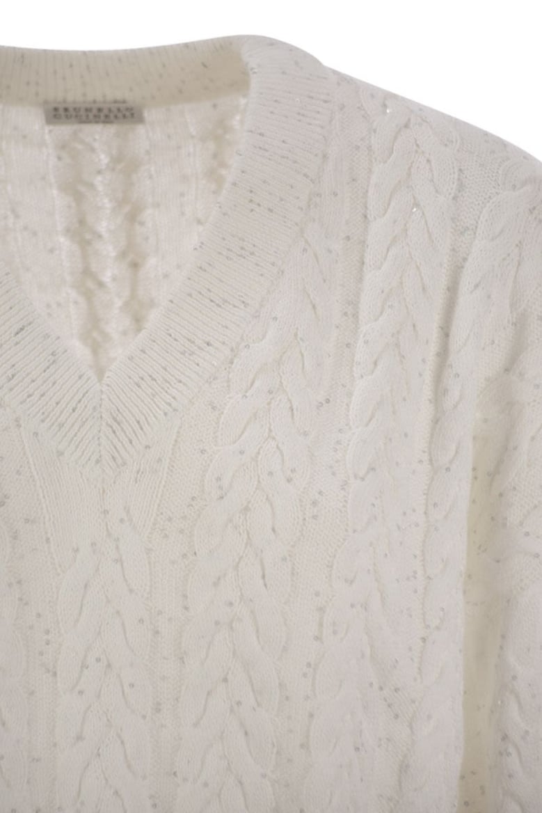 dazzling double cable cotton jersey by Selfnex