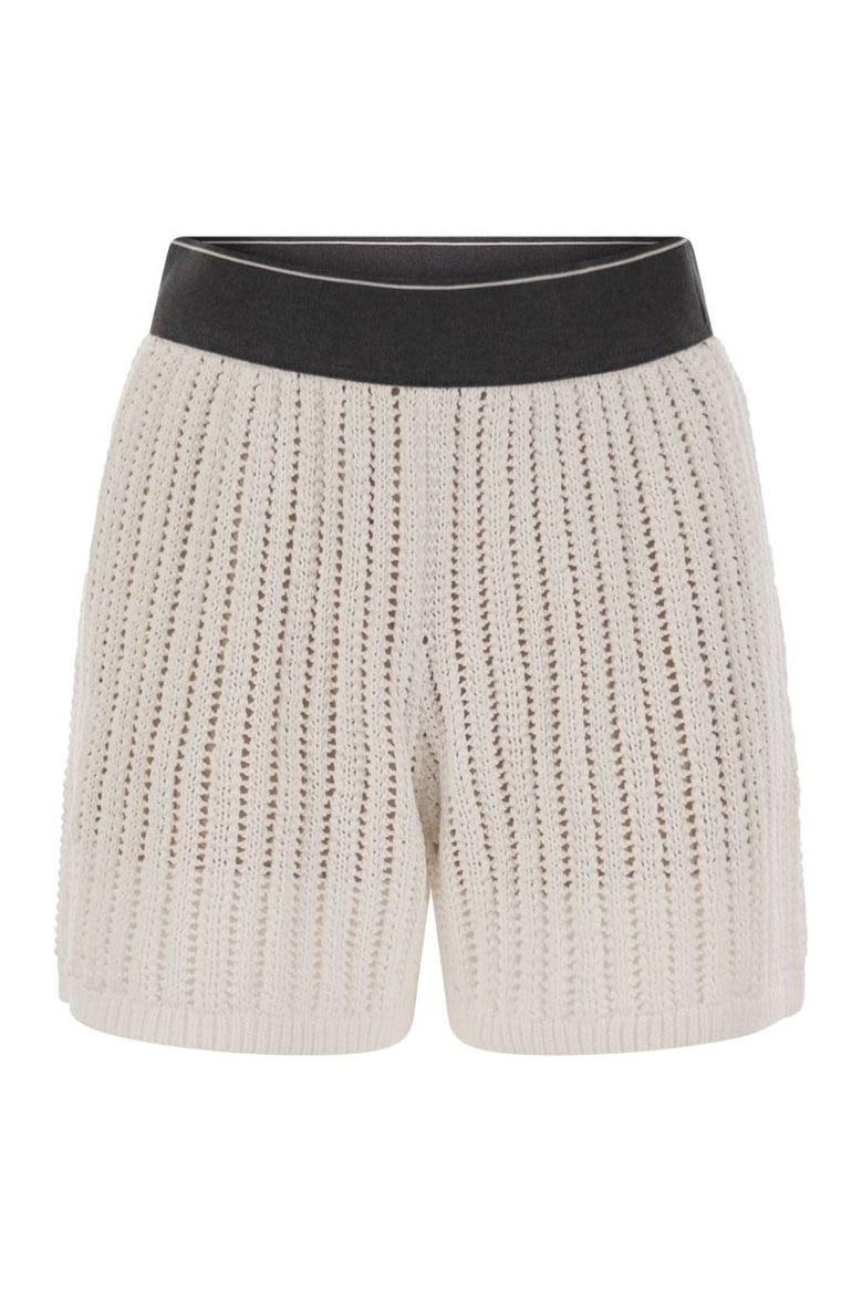cotton net knit shorts by Selfnex