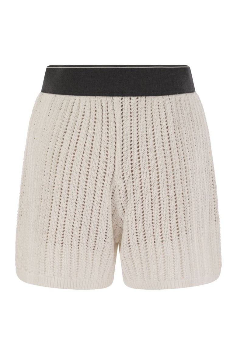 cotton net knit shorts by Selfnex