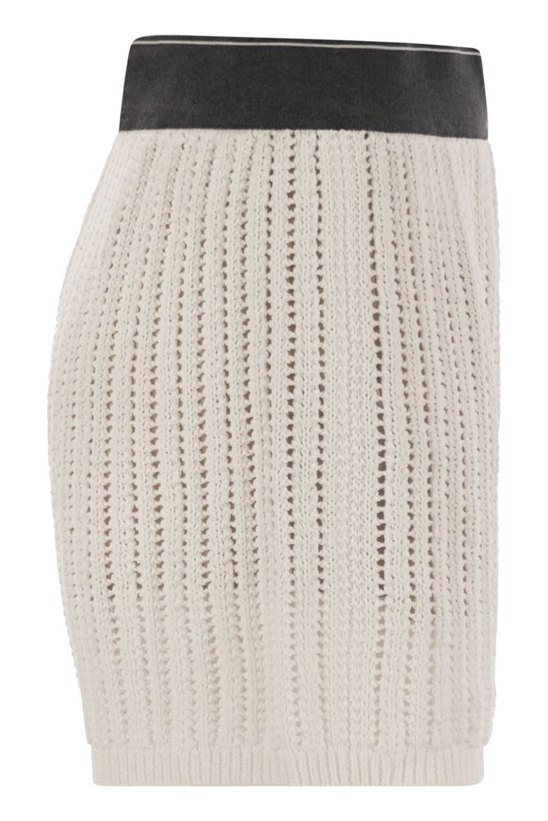 cotton net knit shorts by Selfnex