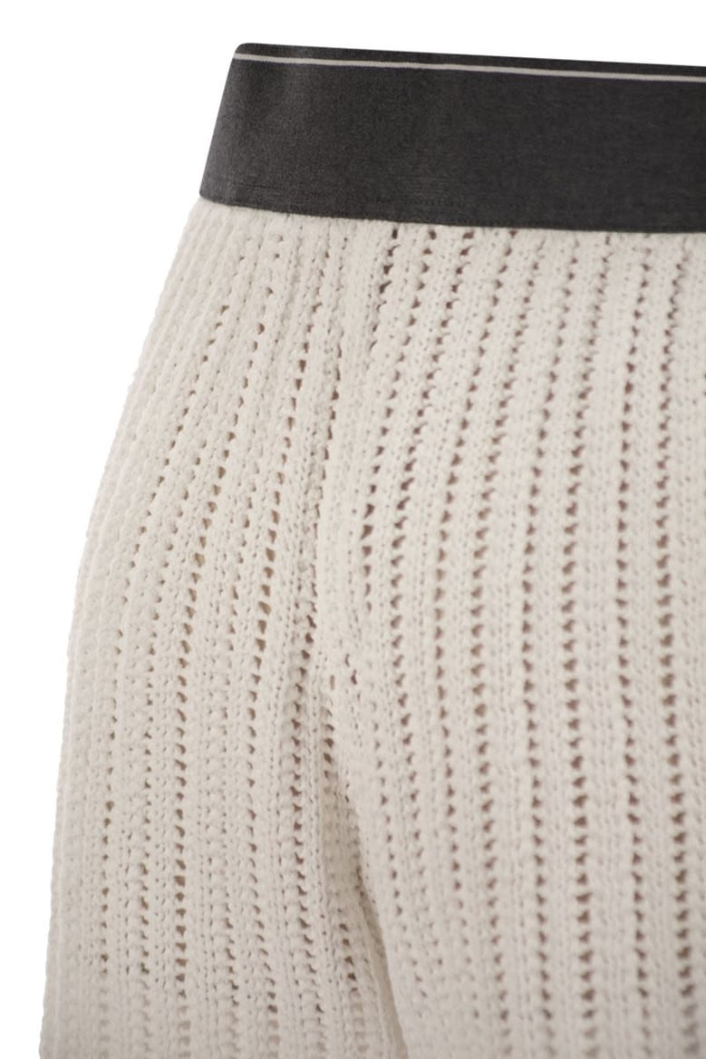cotton net knit shorts by Selfnex