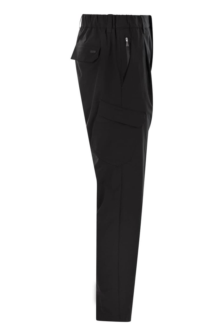 cargo trousers with mechanical stretch yarn by Selfnex