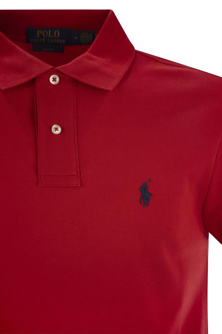 slim-fit pique polo shirt by Selfnex